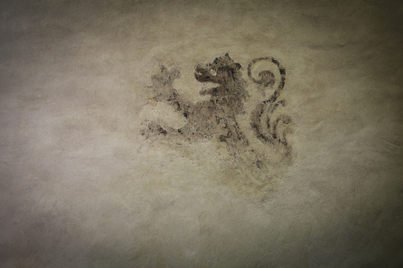 Kalkmålning på långhusets södra mur, 1300-tal