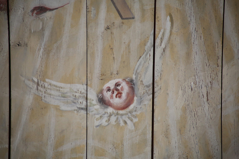 Restaurerad målning i innertaket, 1956