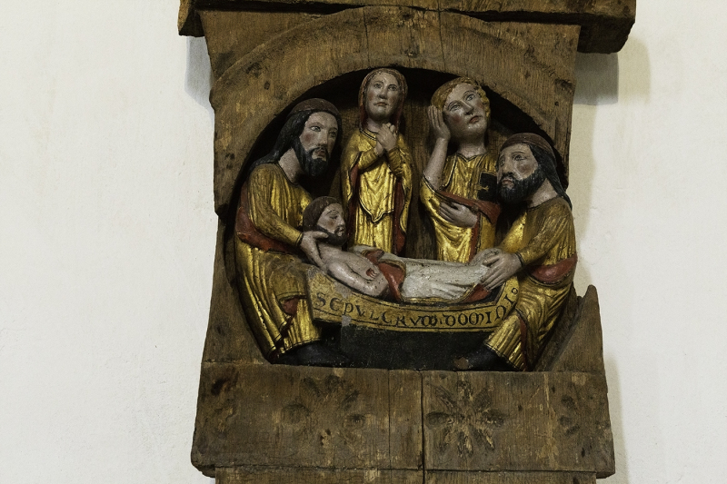 Detalj på krucifix från mitten av 1200-talet.