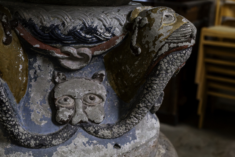 Dopfunt från 1100-talet, målad på 1700-talet